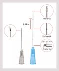 Hyaluronik Asit Dolgu için Kırışıklık Enjeksiyonu 18G 70mm Kanül Piercing İğneleri